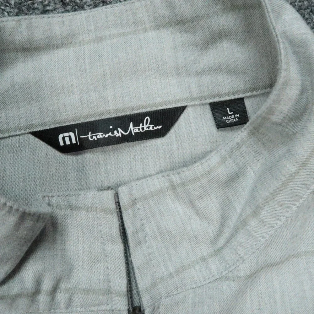 Travis Mathew Jacket Mens Large Gray Striped Full Zip Athletic Golf Stretch
